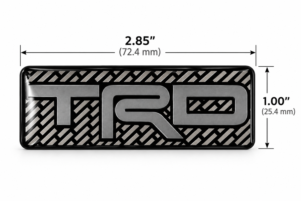 Genuine Toyota TRD Emblem – Reflective Carbon Fiber Look