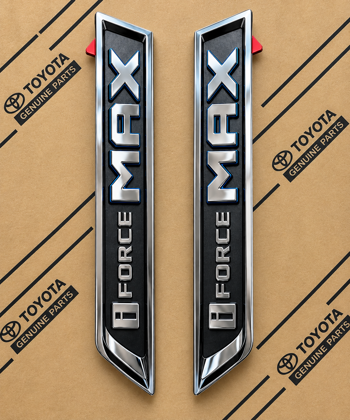 Genuine Toyota i-FORCE MAX Hood Emblems – Left & Right Pair