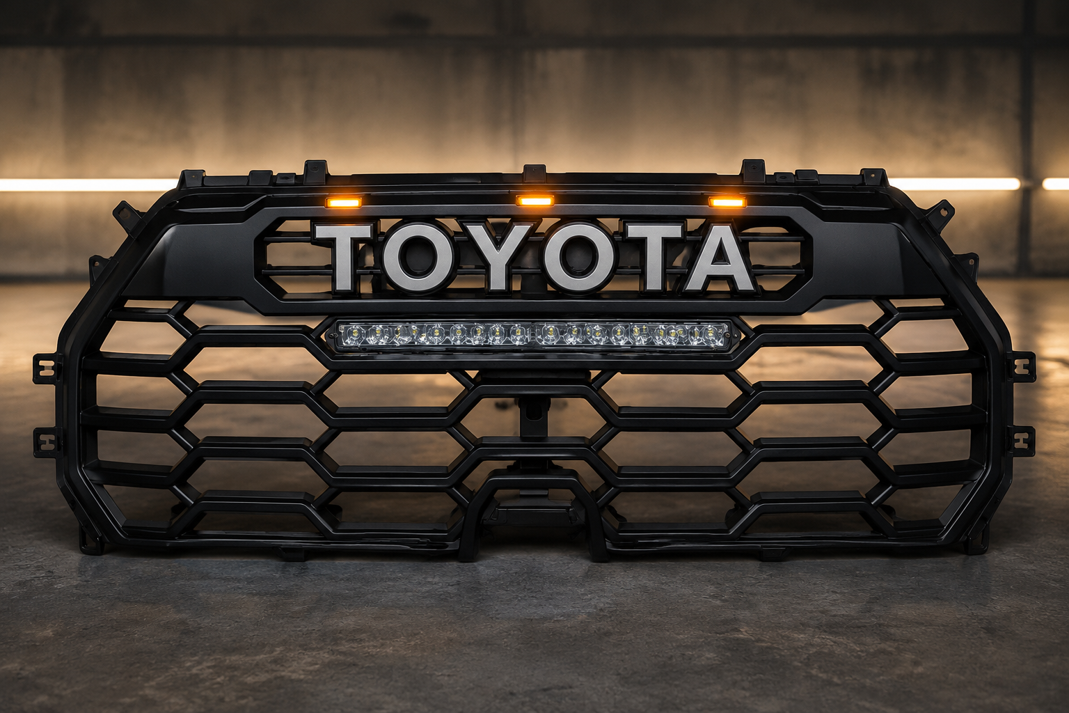 Toyota Tundra 2022-Current TRD Style Grille w/ LED Light Bar & Amber Lights