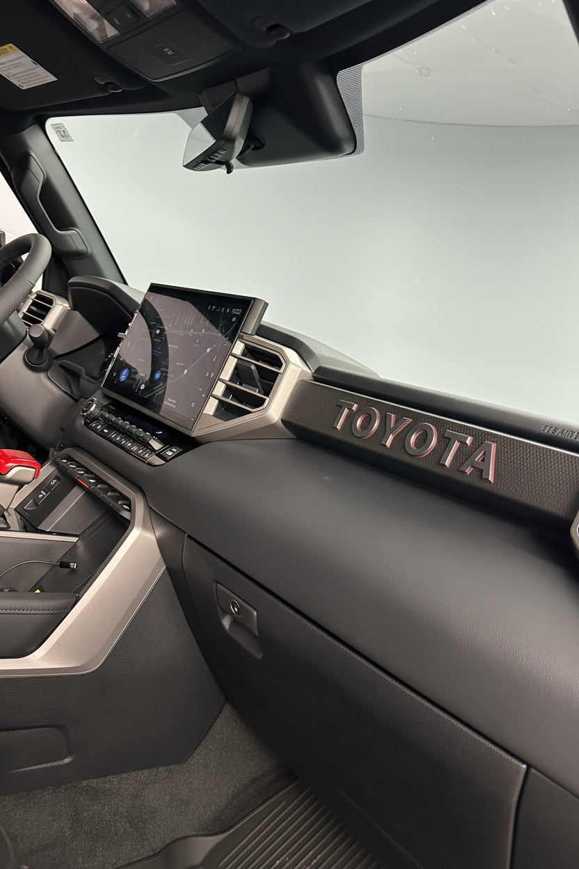 Toyota Tundra 2022+ Passenger Side Dashboard Trim Garnish Molding (TOYOTA Logo)